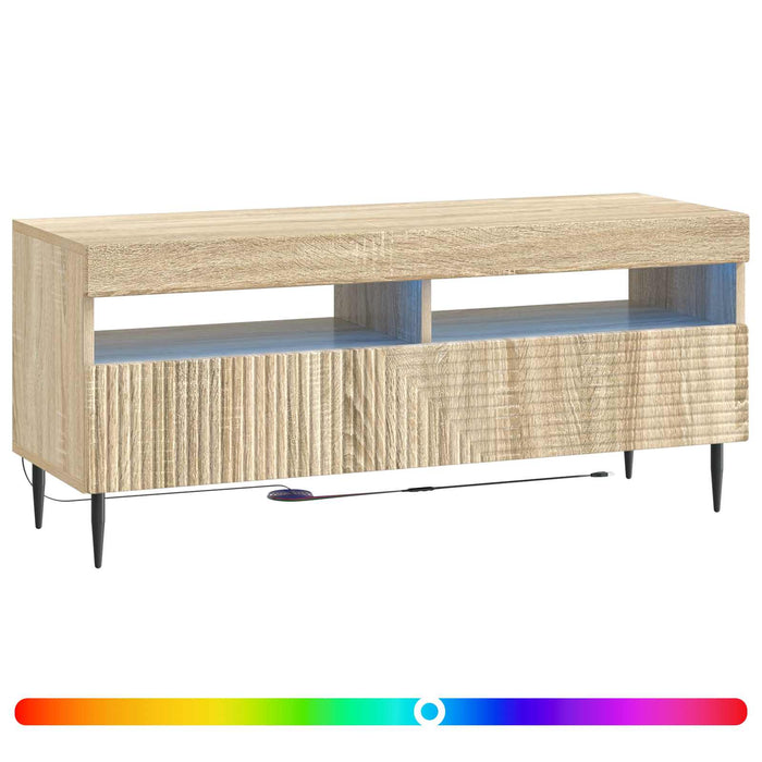 Cabinet TV cu LED Stejar Sonoma Lemn prelucrat WALTI
