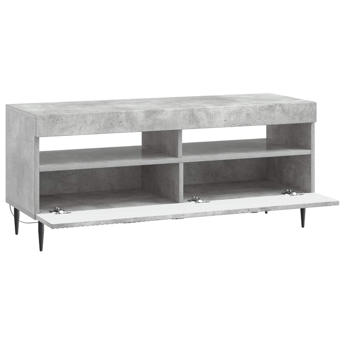 Cabinet TV cu LED Gri Beton Lemn prelucrat WALTI