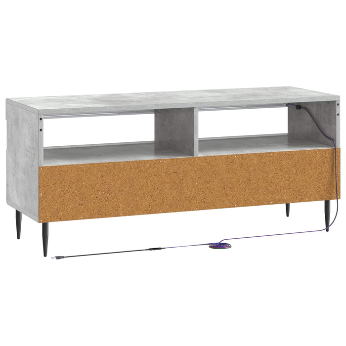 Cabinet TV cu LED Gri Beton Lemn prelucrat WALTI