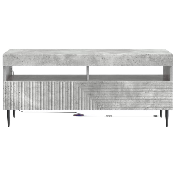 Cabinet TV cu LED Gri Beton Lemn prelucrat WALTI
