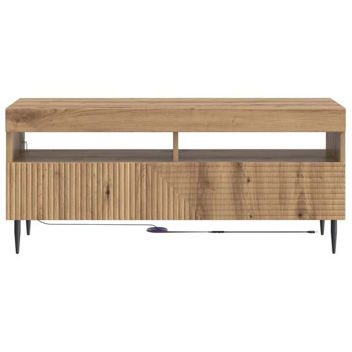 Cabinet TV cu LED Stejar Artizanal Lemn prelucrat WALTI