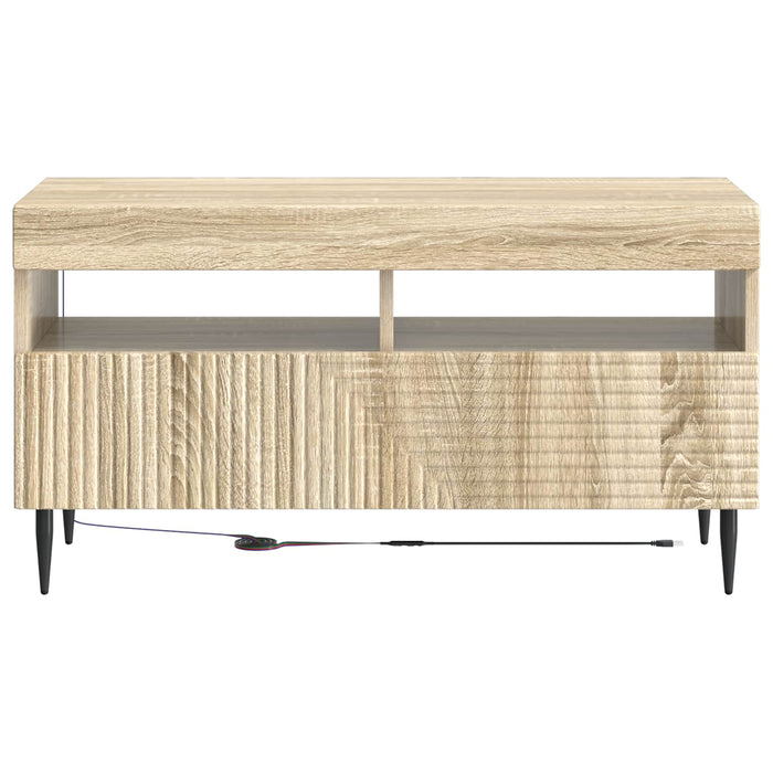 Cabinet TV cu LED Stejar Sonoma Lemn prelucrat WALTI