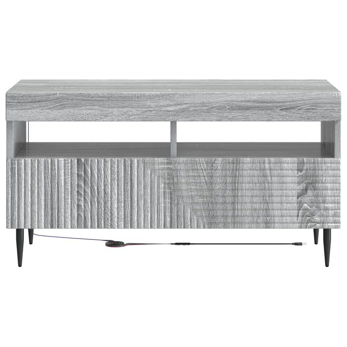 Cabinet TV cu LED Sonoma gri Lemn prelucrat WALTI