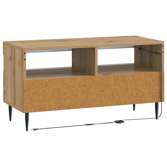 Cabinet TV cu LED Stejar Artizanal Lemn prelucrat WALTI
