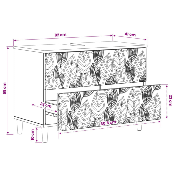 Dulap pentru Chiuveta de Baie DELFT Alb 82 x 41 x 59 cm - WALTI WALTI