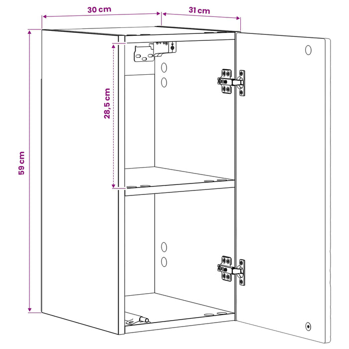 Dulap de perete pentru baie DELFT Gri Beton 30 x 31 x 59 cm WALTI
