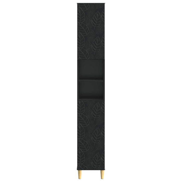 Cabinet de Baie cu Raft Deschis DELFT Negru 30 x 31 x 190 cm WALTI
