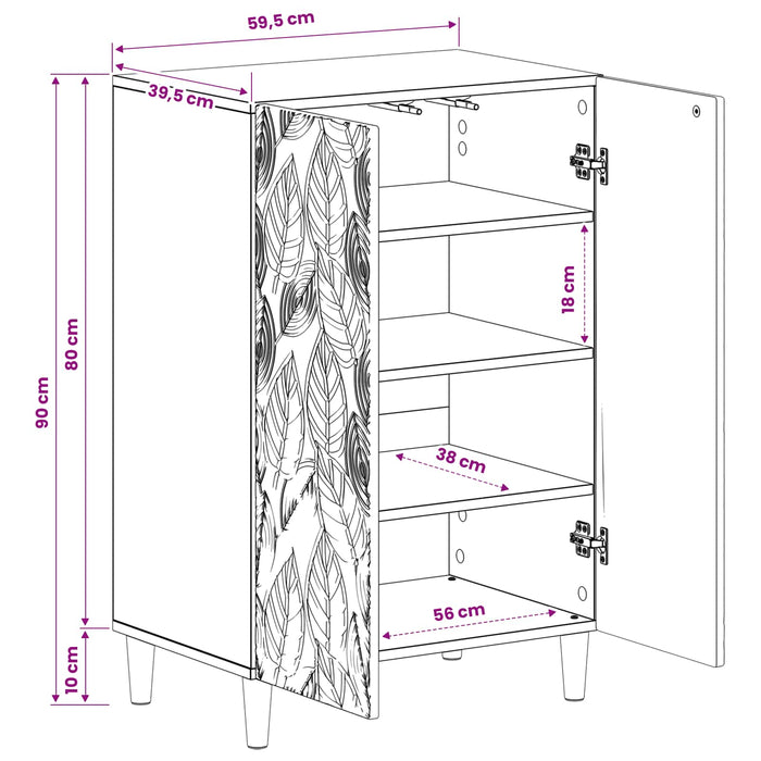 Dulap pentru pantofi DELFT 59,5 x 39,5 x 90 cm Lemn prelucrat WALTI