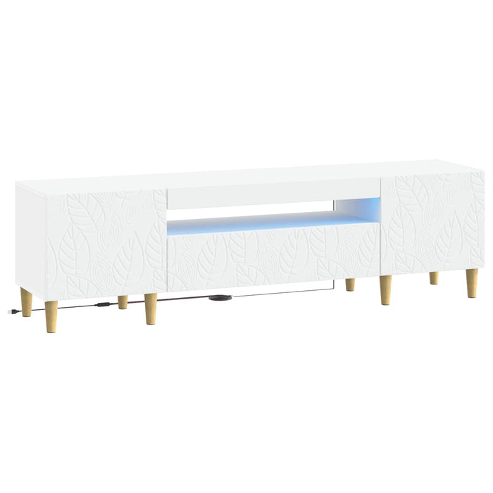 Cabinet TV cu LED Alb Lemn prelucrat WALTI