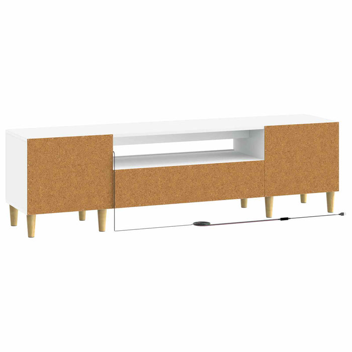 Cabinet TV cu LED Alb Lemn prelucrat WALTI