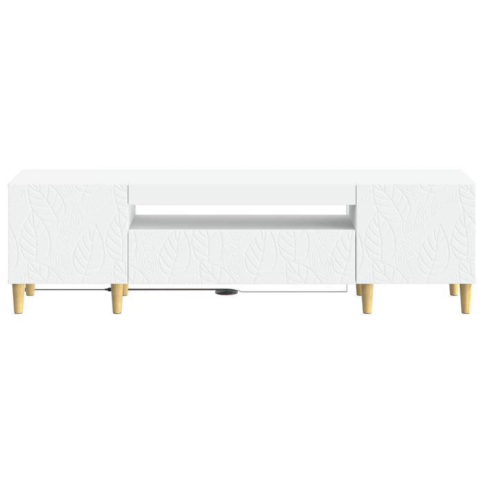 Cabinet TV cu LED Alb Lemn prelucrat WALTI