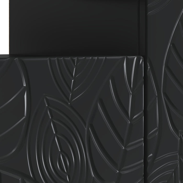 Cabinet TV cu LED Negru Lemn prelucrat WALTI