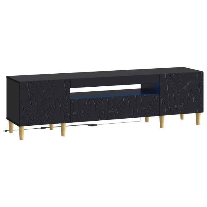 Cabinet TV cu LED Negru Lemn prelucrat WALTI