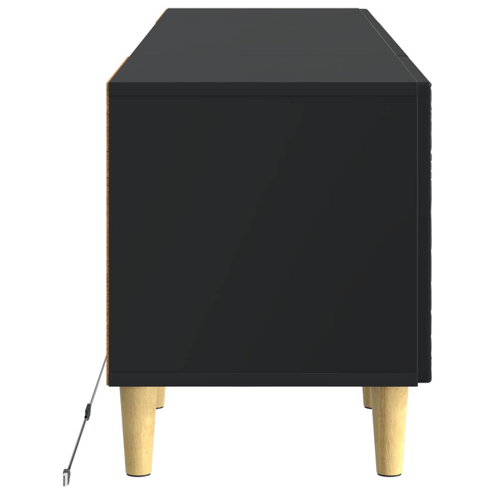 Cabinet TV cu LED Negru Lemn prelucrat WALTI
