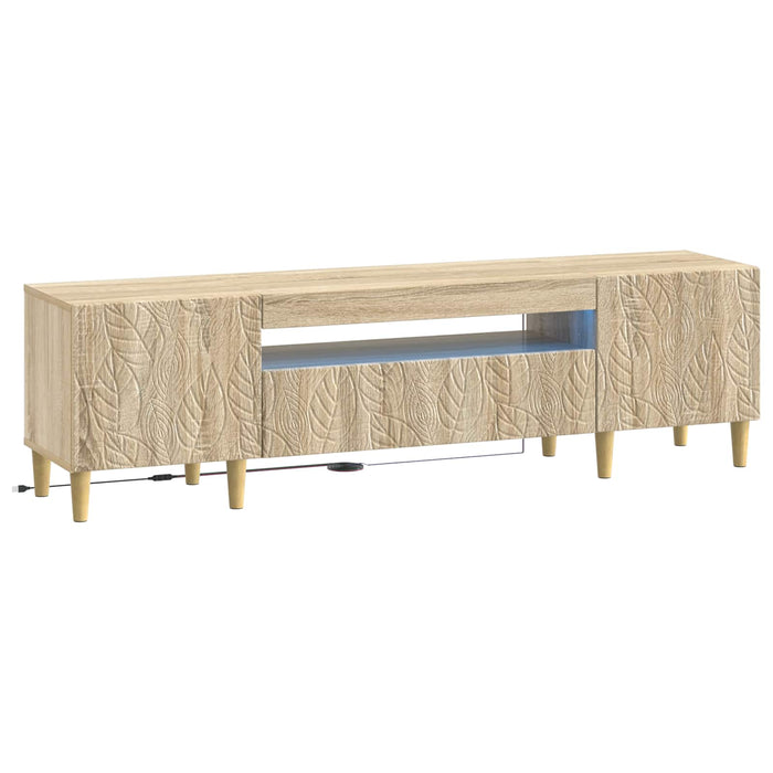 Cabinet TV cu LED Stejar Sonoma Lemn prelucrat WALTI