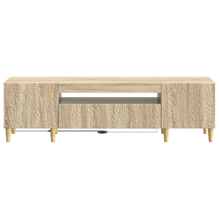 Cabinet TV cu LED Stejar Sonoma Lemn prelucrat WALTI