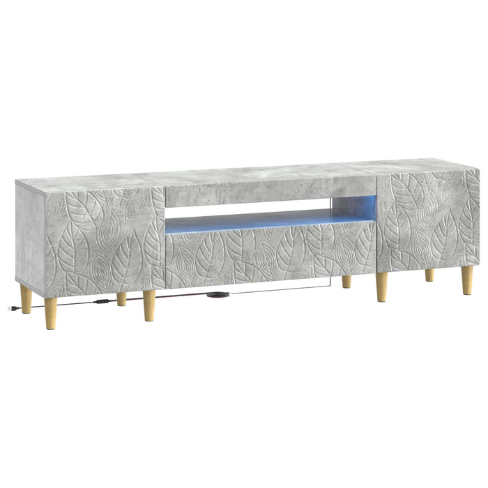 Cabinet TV cu LED Gri Beton Lemn prelucrat WALTI