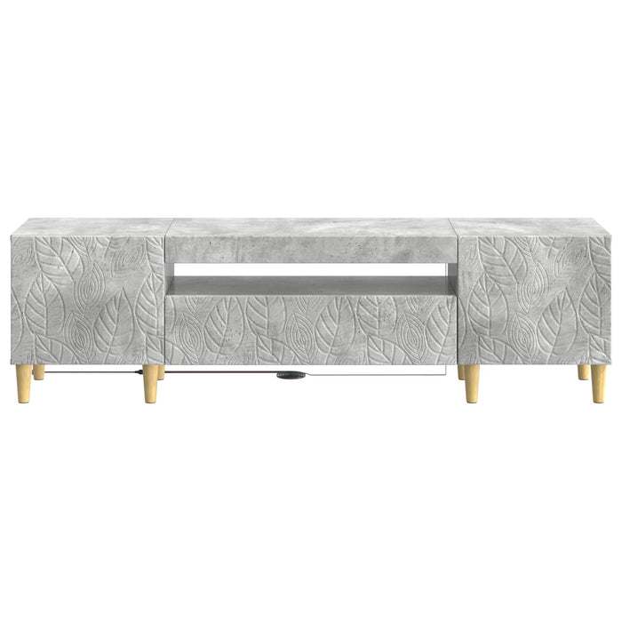 Cabinet TV cu LED Gri Beton Lemn prelucrat WALTI