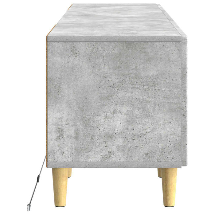 Cabinet TV cu LED Gri Beton Lemn prelucrat WALTI