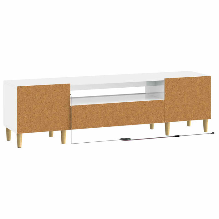 Cabinet TV cu LED Alb foarte lucios Lemn prelucrat WALTI