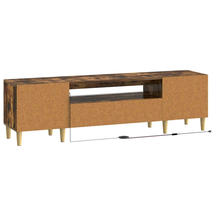 Cabinet TV cu LED Stejar fumuriu Lemn prelucrat WALTI