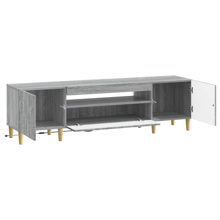 Cabinet TV cu LED Sonoma gri Lemn prelucrat WALTI