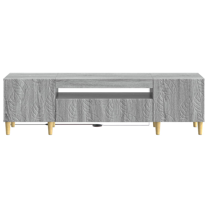 Cabinet TV cu LED Sonoma gri Lemn prelucrat WALTI