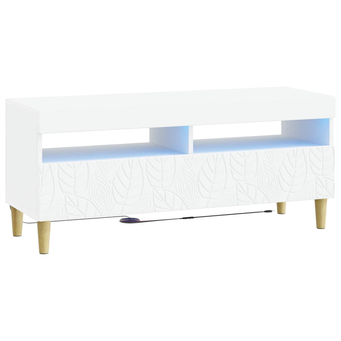 Cabinet TV cu LED Alb Lemn prelucrat WALTI