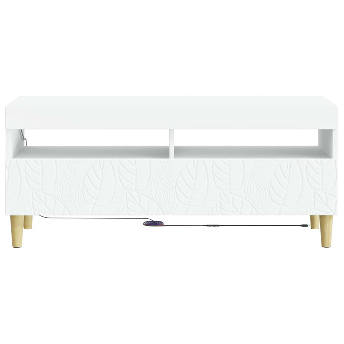 Cabinet TV cu LED Alb Lemn prelucrat WALTI