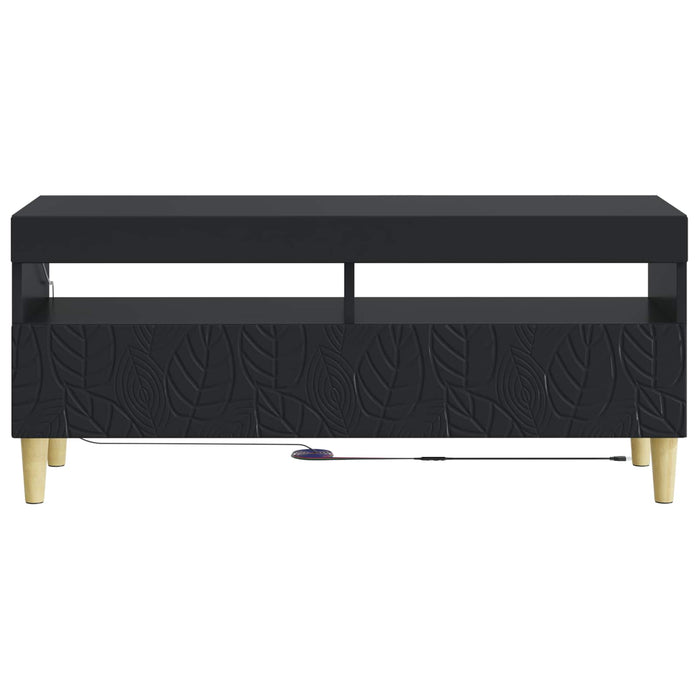 Cabinet TV cu LED Negru Lemn prelucrat WALTI