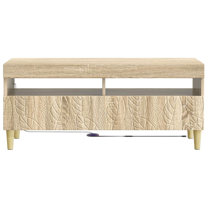Cabinet TV cu LED Stejar Sonoma Lemn prelucrat WALTI