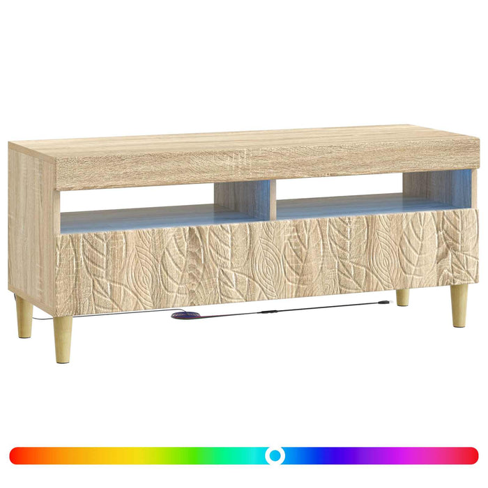 Cabinet TV cu LED Stejar Sonoma Lemn prelucrat WALTI