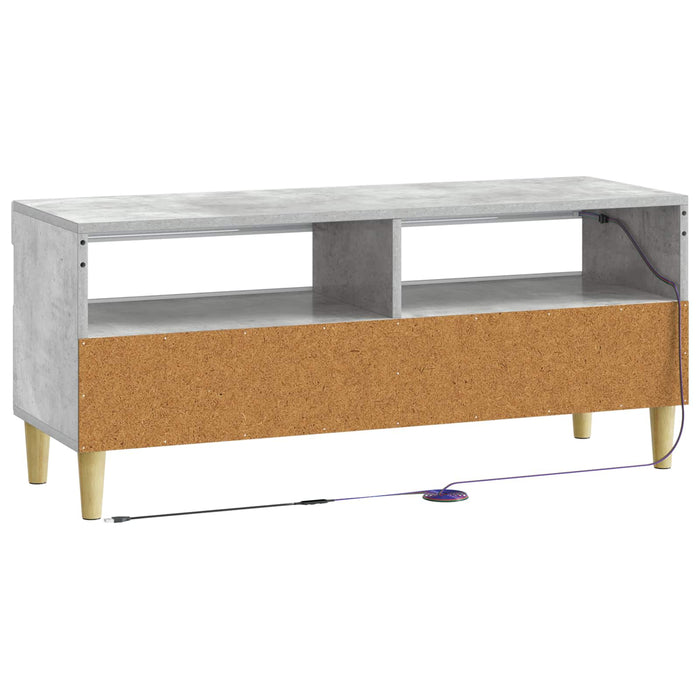 Cabinet TV cu LED Gri Beton Lemn prelucrat WALTI