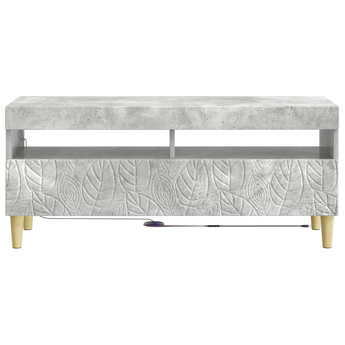 Cabinet TV cu LED Gri Beton Lemn prelucrat WALTI