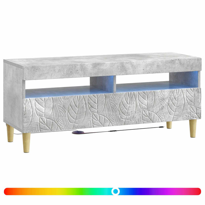 Cabinet TV cu LED Gri Beton Lemn prelucrat WALTI