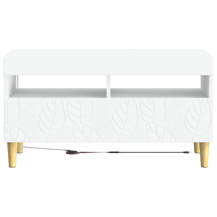 Cabinet TV cu LED Alb Lemn prelucrat WALTI