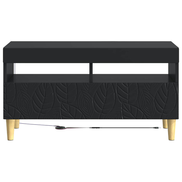 Cabinet TV cu LED Negru Lemn prelucrat WALTI