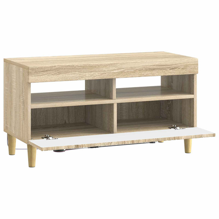 Cabinet TV cu LED Stejar Sonoma Lemn prelucrat WALTI