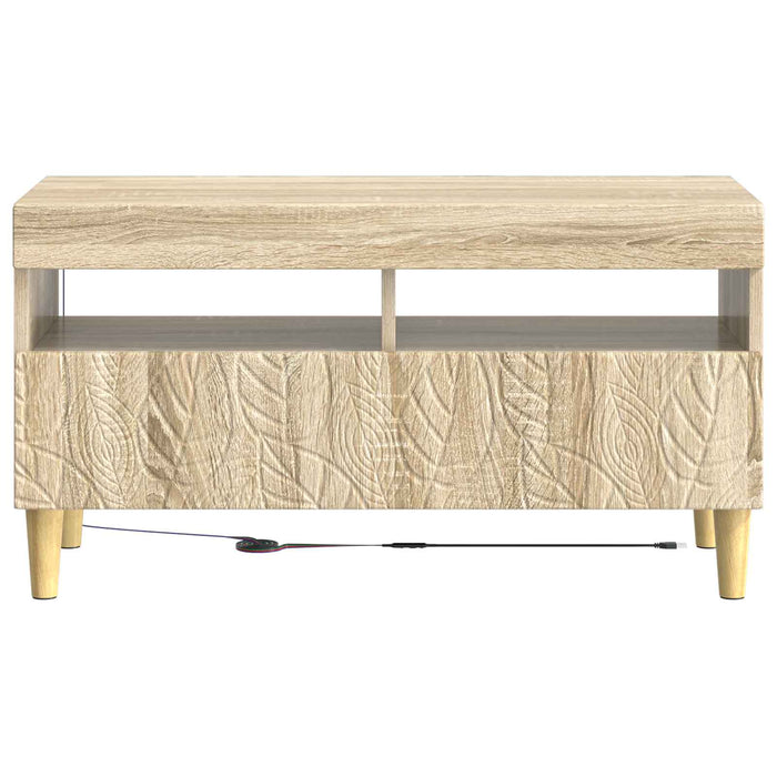 Cabinet TV cu LED Stejar Sonoma Lemn prelucrat WALTI
