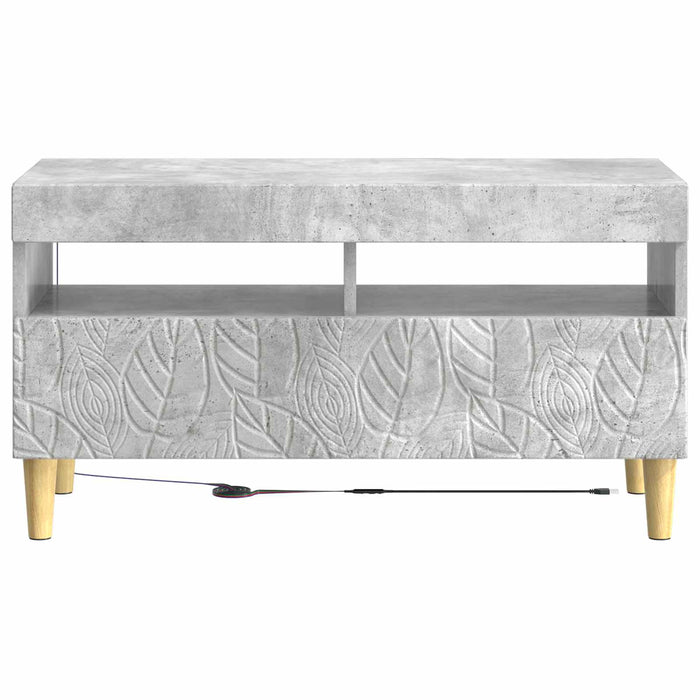 Cabinet TV cu LED Gri Beton Lemn prelucrat WALTI