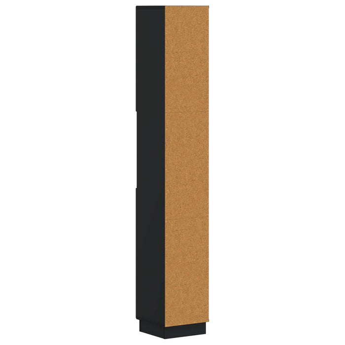 Cabinet de Baie cu Raft Deschis HOORN Negru 30 x 31 x 187 cm WALTI