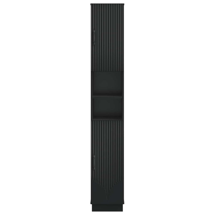 Cabinet de Baie cu Raft Deschis HOORN Negru 30 x 31 x 187 cm WALTI