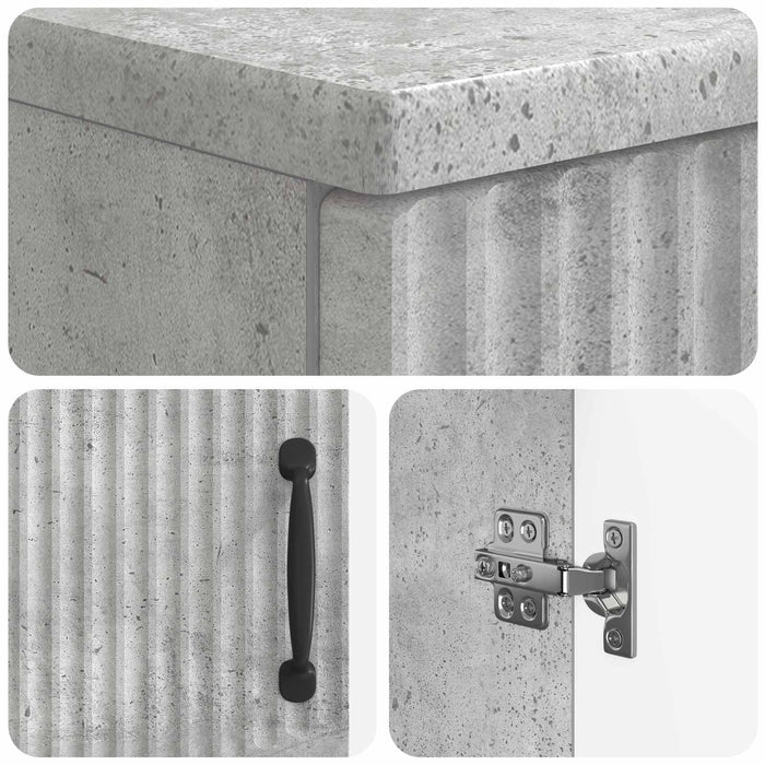 Cabinet de Baie cu Raft Deschis HOORN Gri Beton WALTI