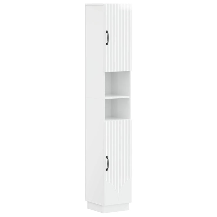 Cabinet de Baie cu Raft Deschis HOORN Alb foarte lucios WALTI