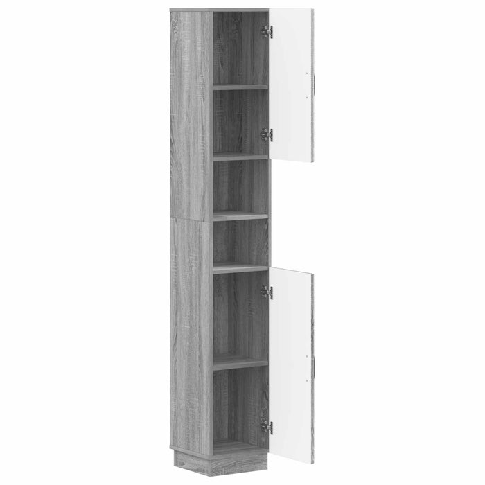 Cabinet de Baie cu Raft Deschis HOORN Sonoma gri WALTI
