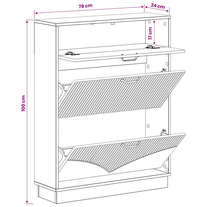 Dulap pentru pantofi HOORN 78 x 24 x 100 cm Lemn prelucrat WALTI