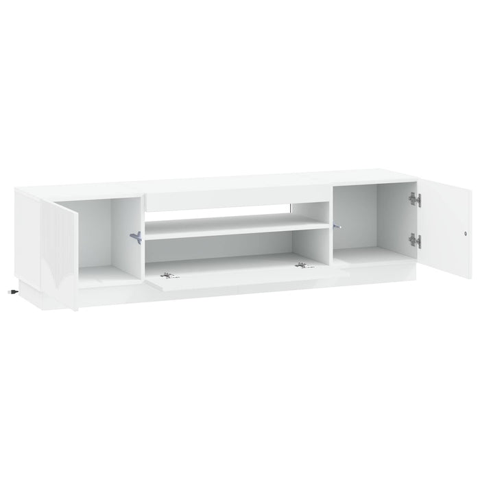 Cabinet TV cu LED Alb Lemn prelucrat WALTI