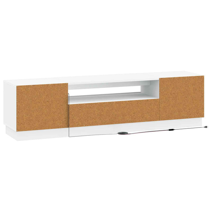 Cabinet TV cu LED Alb Lemn prelucrat WALTI