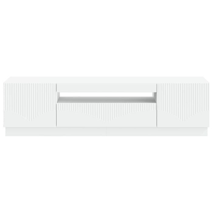 Cabinet TV cu LED Alb Lemn prelucrat WALTI