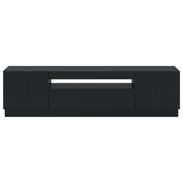Cabinet TV cu LED Negru Lemn prelucrat WALTI